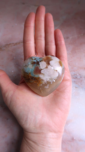 Flower Agate Heart