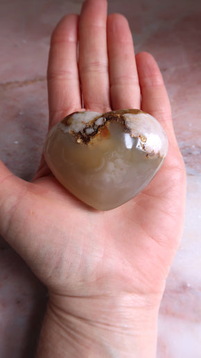 Flower Agate Heart