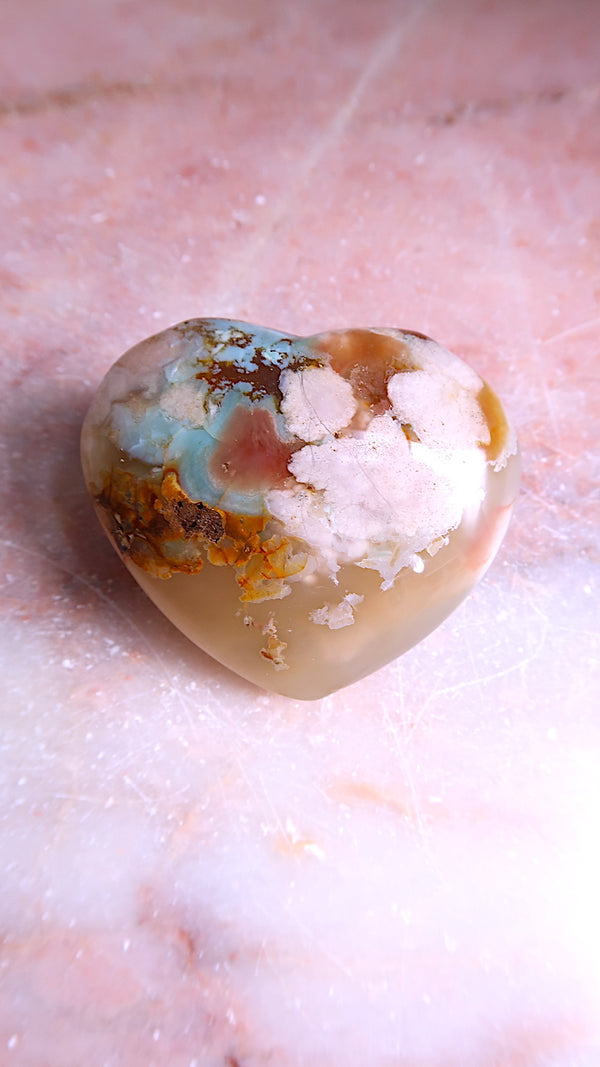 Flower Agate Heart