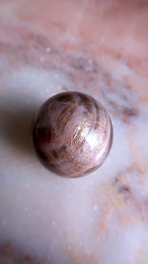 Pink & Gold Moonstone Sphere