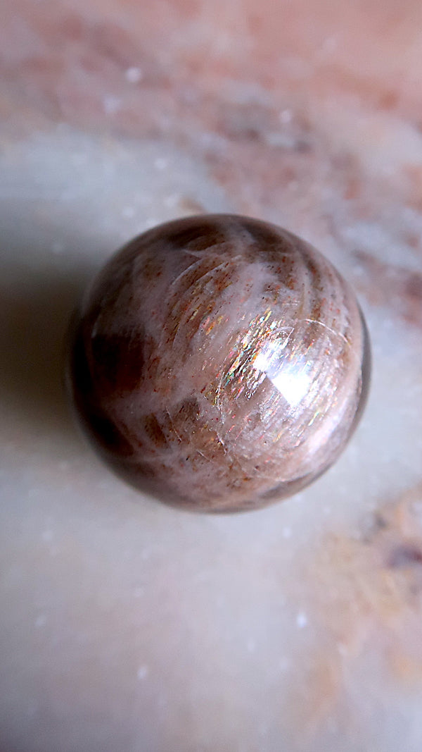 Pink & Gold Moonstone Sphere