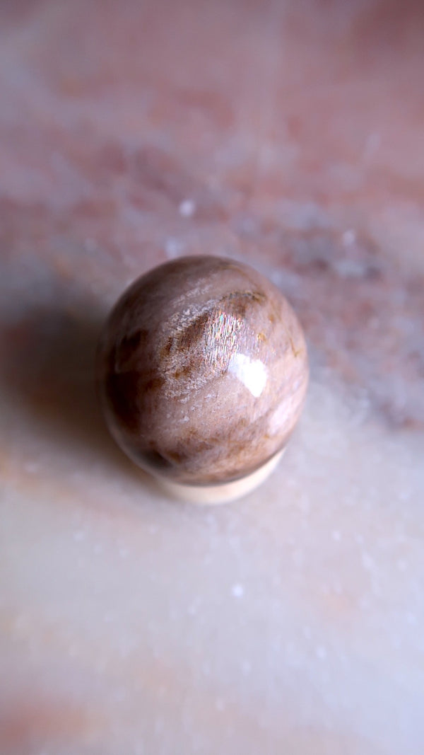 Small Pink Gold Moonstone Sphere