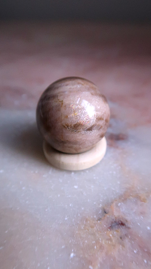 Small Pink Gold Moonstone Sphere