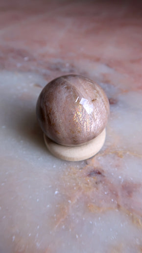 Small Pink Gold Moonstone Sphere