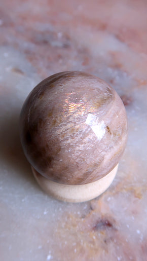 Small Pink Gold Moonstone Sphere
