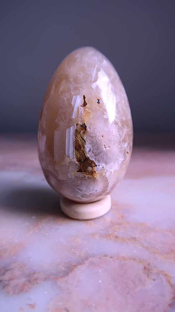 Large Flower Agate Egg
