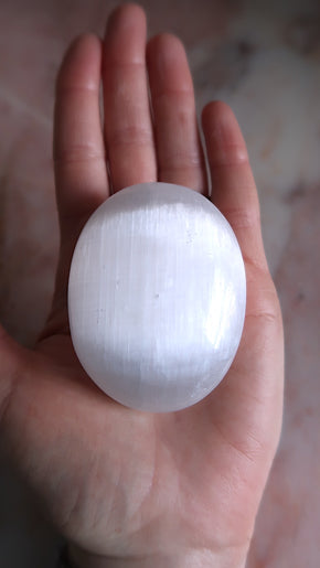 Large Selenite Palm Stone