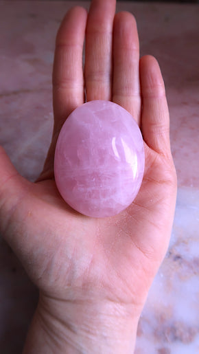 Large Rose Quartz Palm Stone