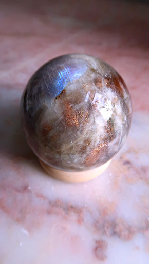 Large Moonstone & Sunstone Sphere