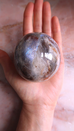 Large Moonstone & Sunstone Sphere