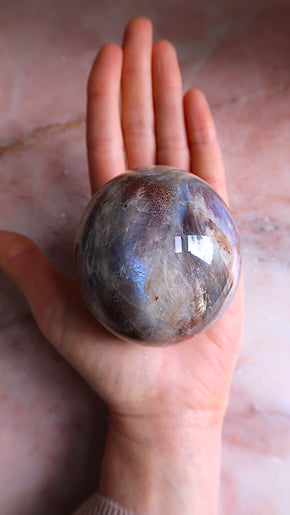 Large Moonstone & Sunstone Sphere
