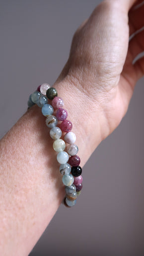 Pink Tourmaline & Lepidolite Bracelet