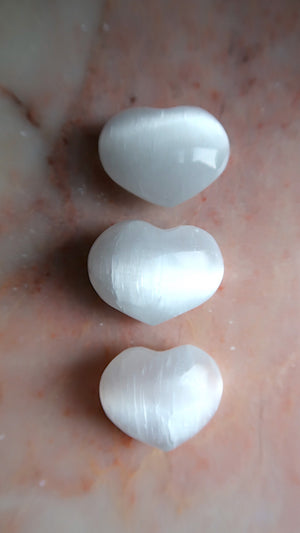 Small Selenite Hearts