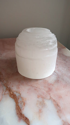 Large Selenite Candle Holders