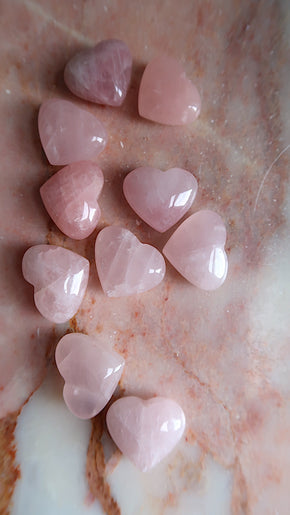 Mini Rose Quartz Hearts