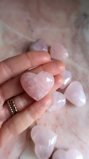 Mini Rose Quartz Hearts
