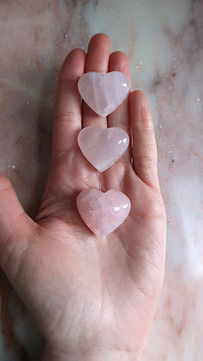 Mini Rose Quartz Hearts