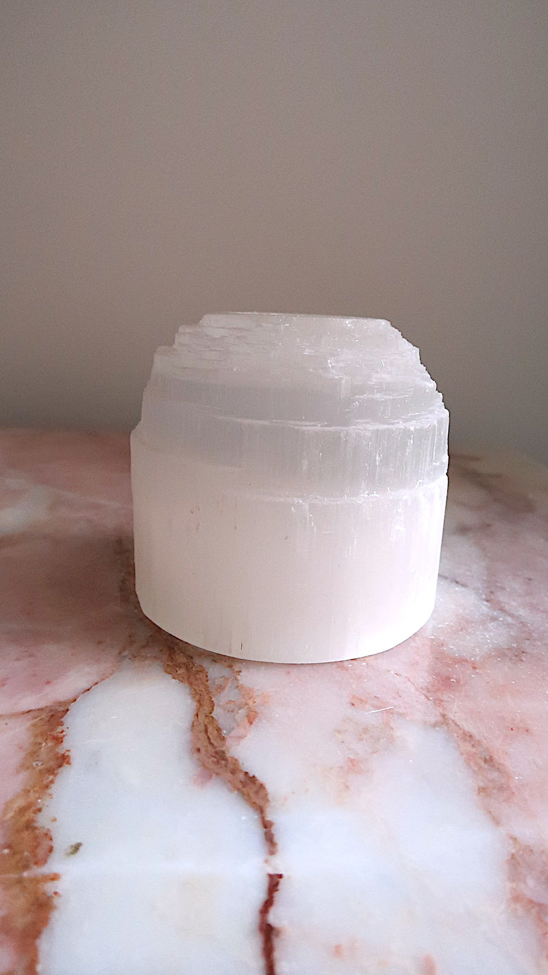 Large Selenite Candle Holders