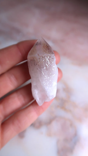 Pink Candle Quartz Point (self-healing)