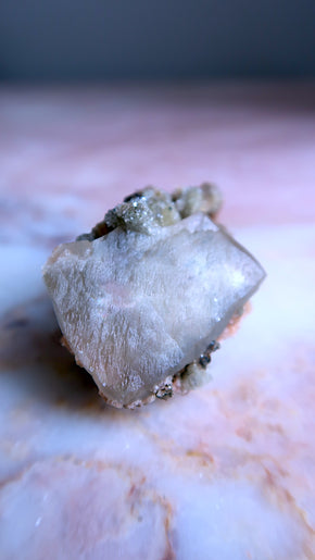 Yellow Calcite Cluster (pink hue)