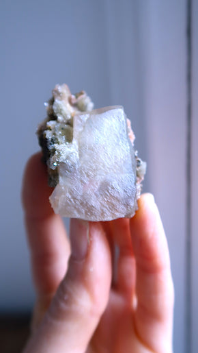 Yellow Calcite Cluster (pink hue)