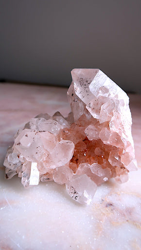 Large Rare Pink Samadhi Quartz Cluster