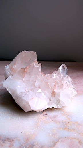 Large Rare Pink Samadhi Quartz Cluster