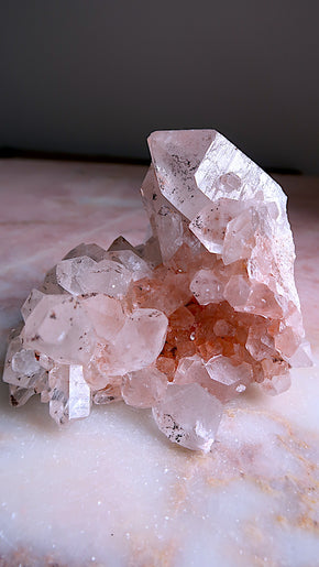 Large Rare Pink Samadhi Quartz Cluster