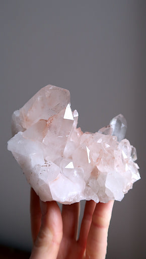 Large Rare Pink Samadhi Quartz Cluster