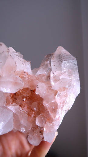 Large Rare Pink Samadhi Quartz Cluster