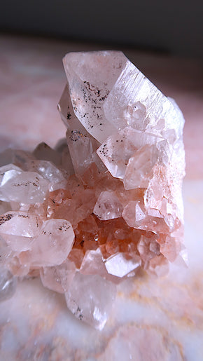 Large Rare Pink Samadhi Quartz Cluster