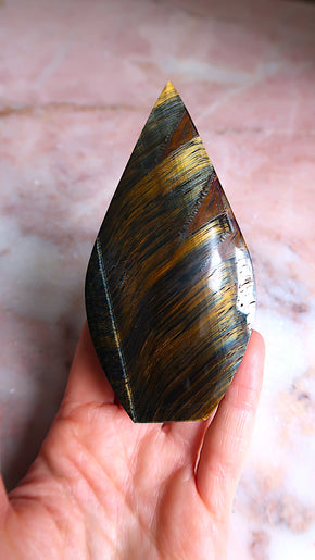 Large Blue & Gold Tigers Eye Point