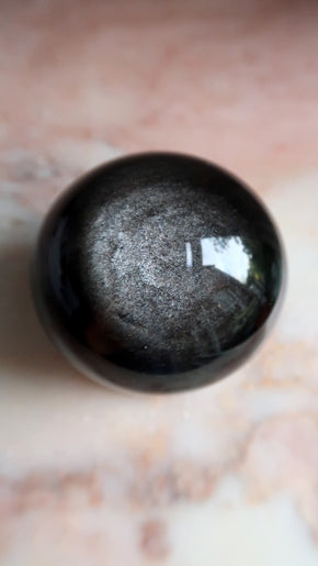 Large Silver Obsidian Sphere