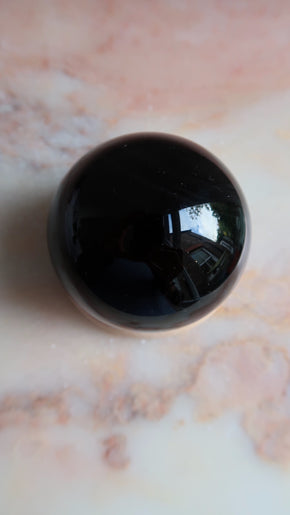 Silver Obsidian Sphere
