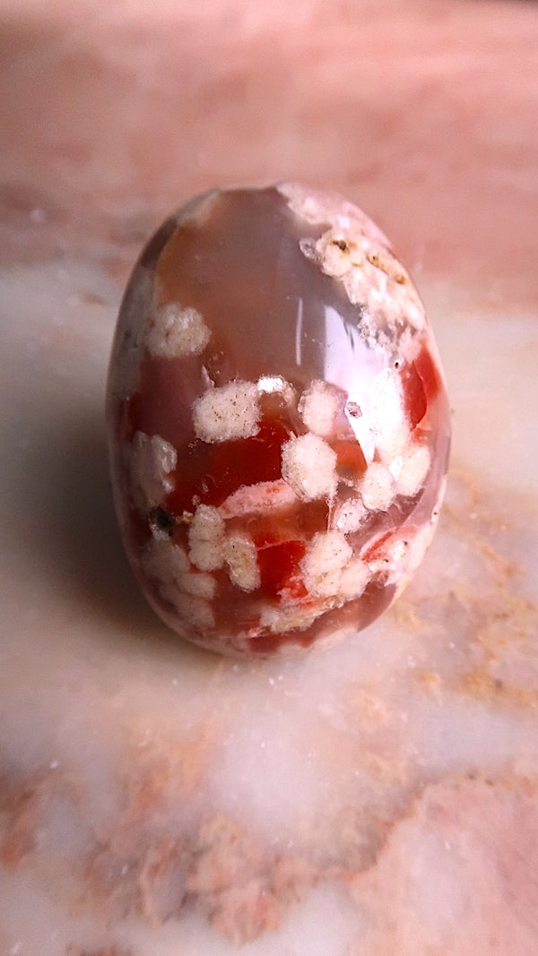 Flower Agate Palm Stone