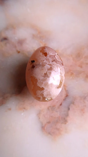 Pink Flower Agate Pocket Stone