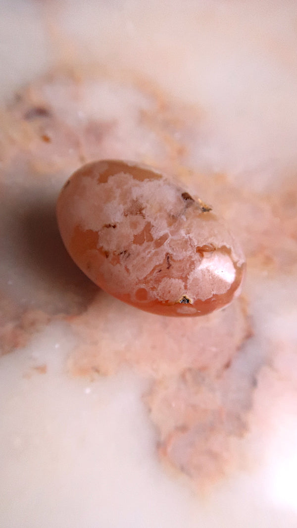 Pink Flower Agate Pocket Stone