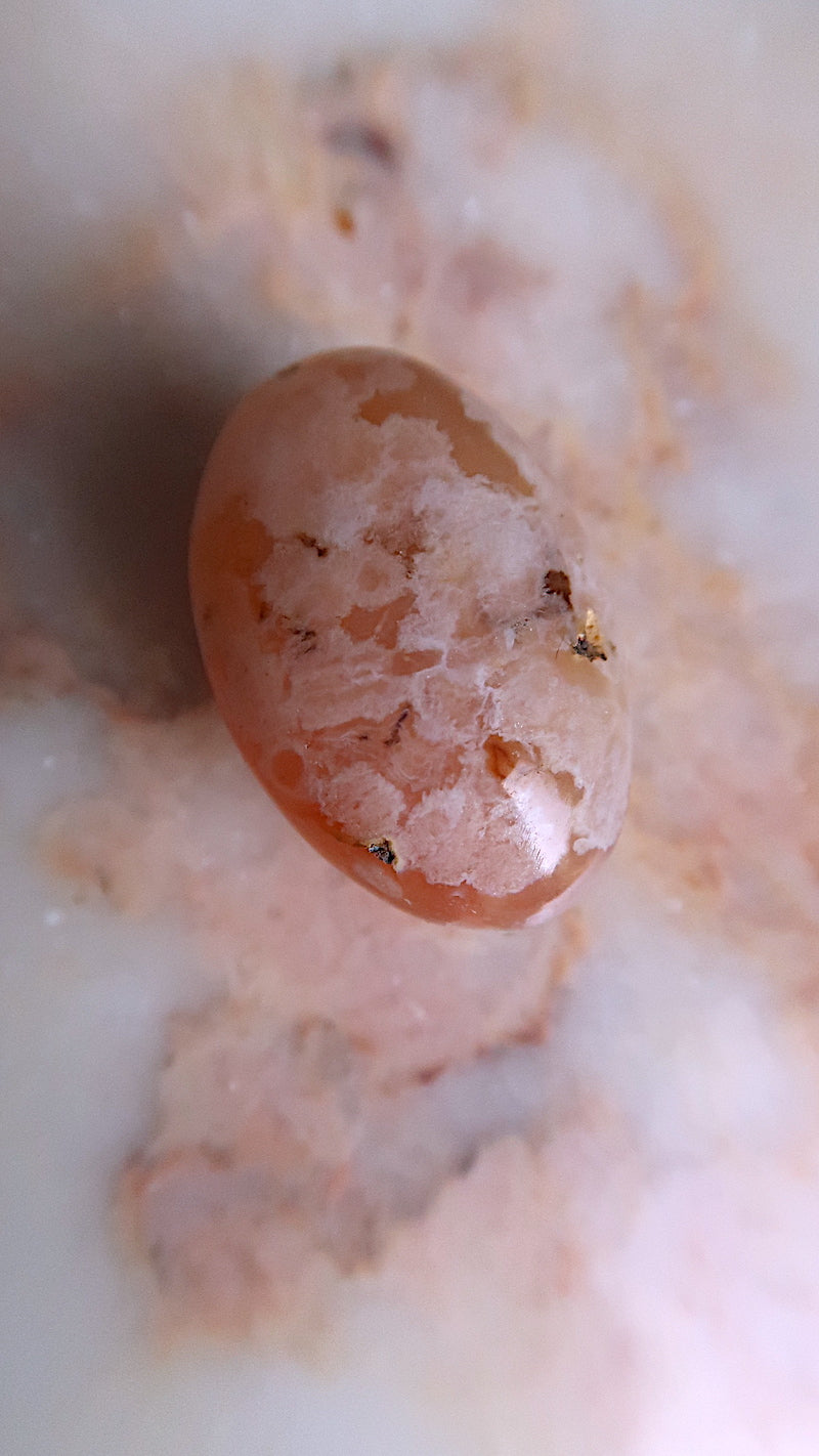 Pink Flower Agate Pocket Stone