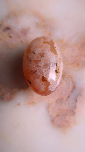 Pink Flower Agate Pocket Stone