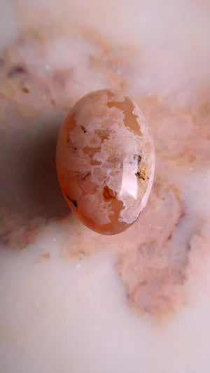 Pink Flower Agate Pocket Stone