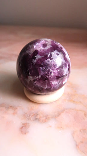 Deep purple Lepidolite Sphere