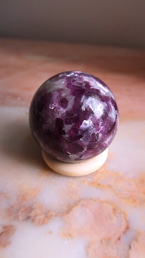 Deep purple Lepidolite Sphere