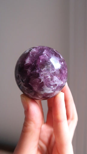 Deep purple Lepidolite Sphere
