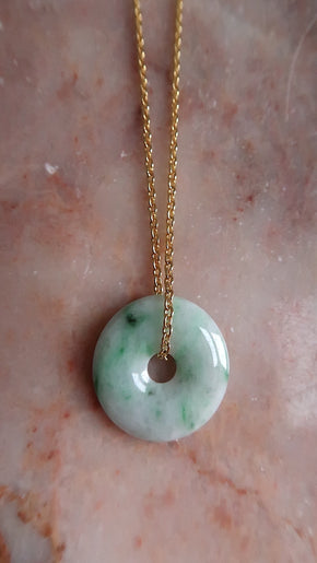 Green & White Jade Necklace