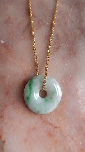 Green & White Jade Necklace