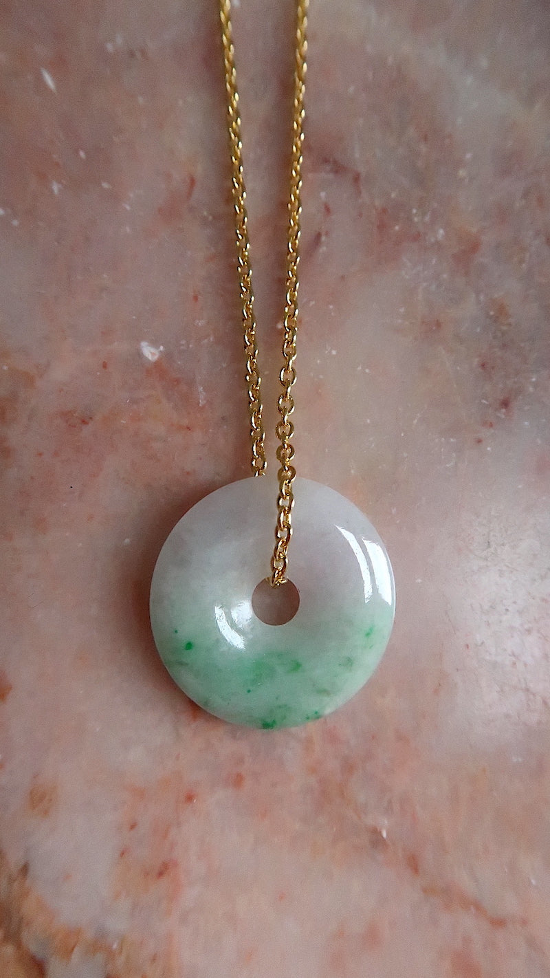 Green & White Jade Necklace