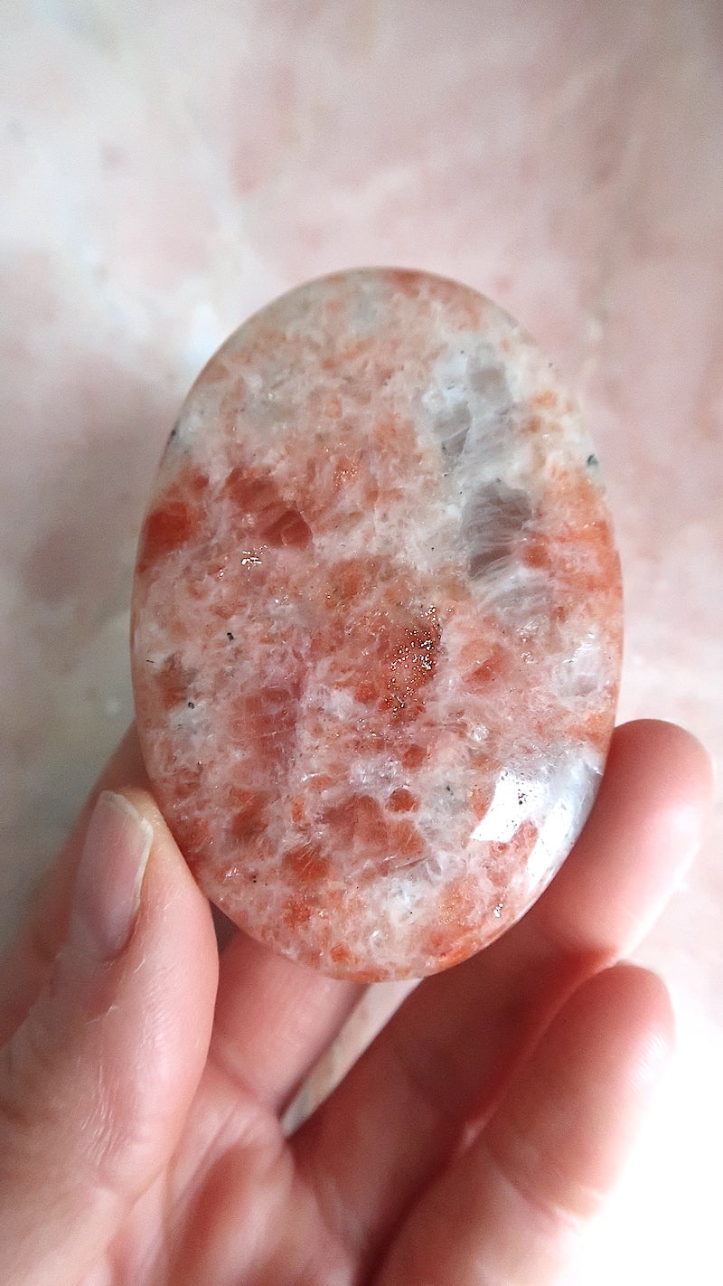 Large Sunstone Palm Stone