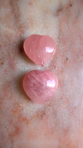 Rose Quartz Hearts (very pink)