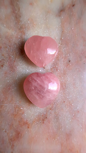 Rose Quartz Hearts (very pink)