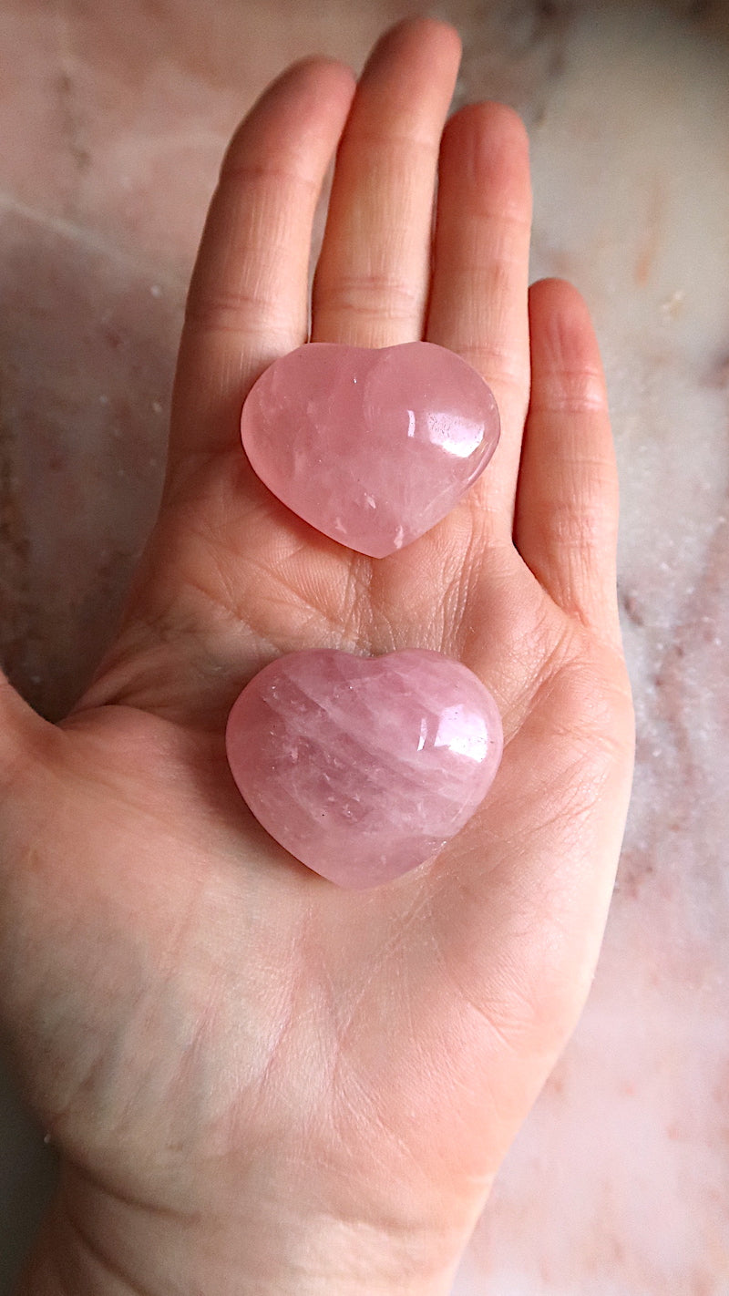 Rose Quartz Hearts (very pink)